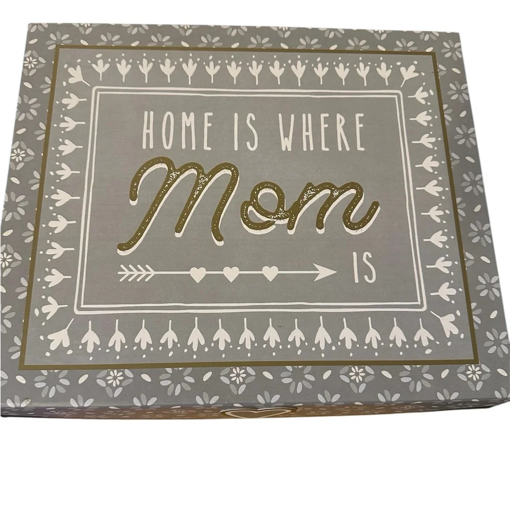 Gray and White Keepsake Box